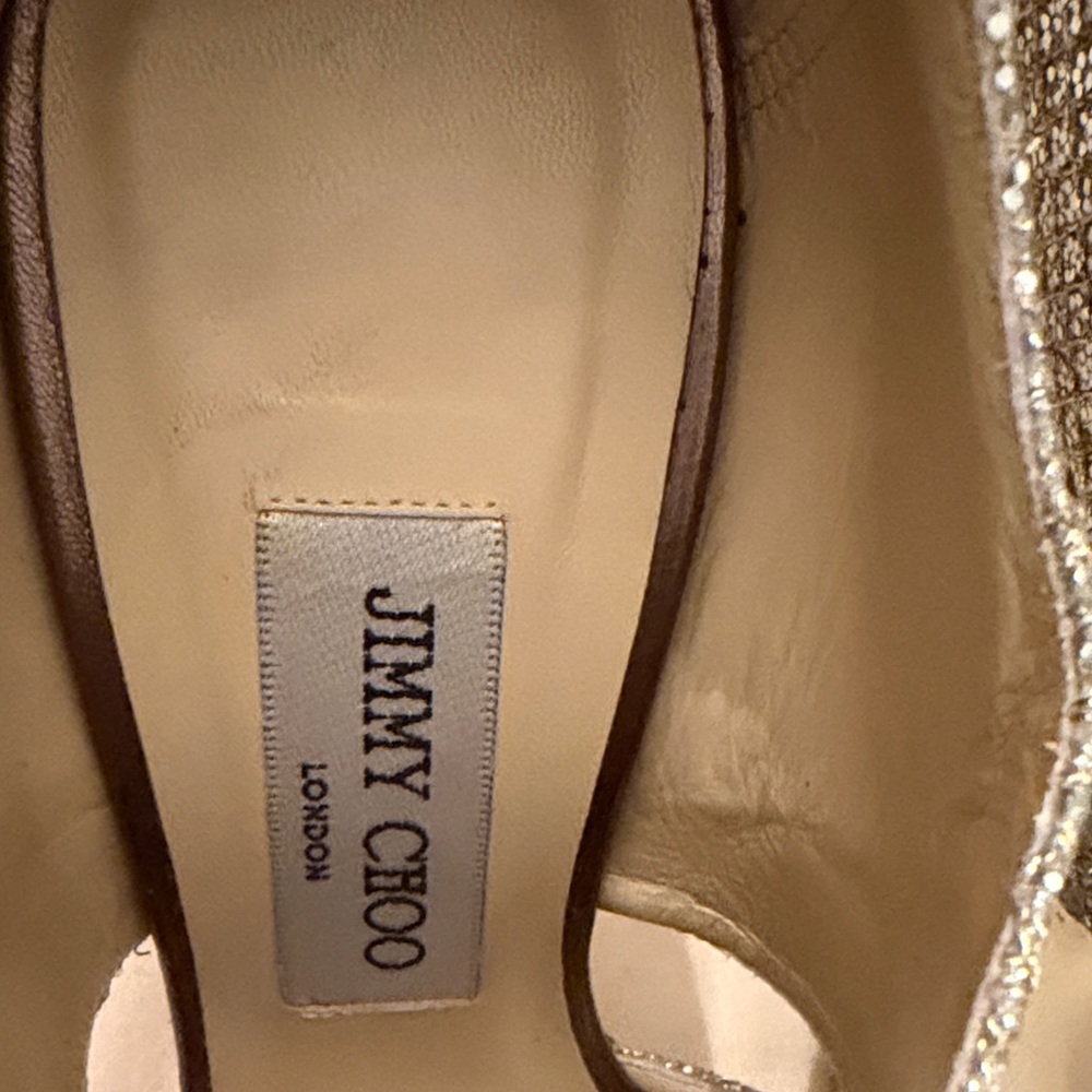 Jimmy Choo Sparkling Gold Heels - Picture 8 of 12